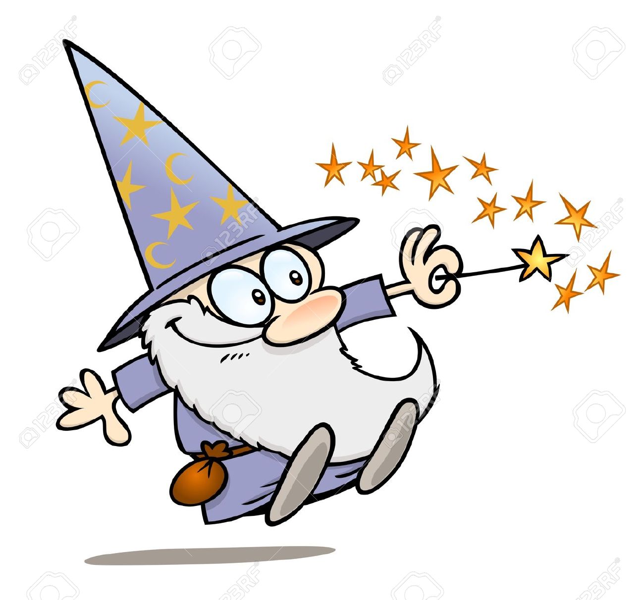 Happy-cartoon-wizard-with-a-magic-wand-Stock-Vector