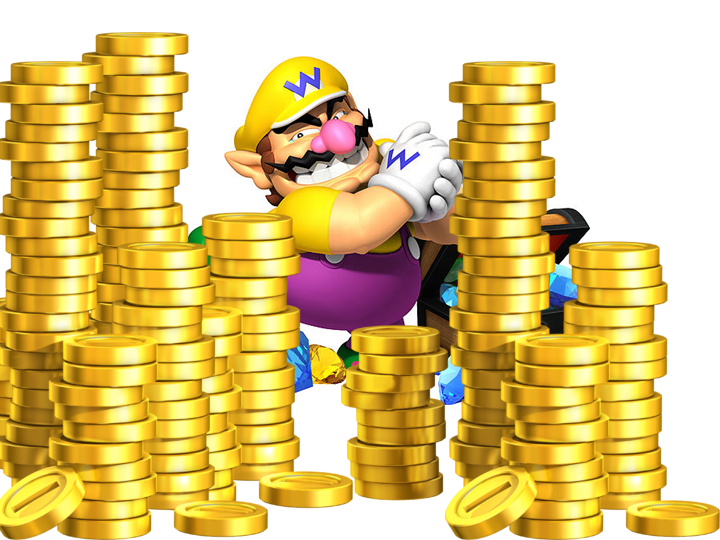 Wario with Gold Coins
