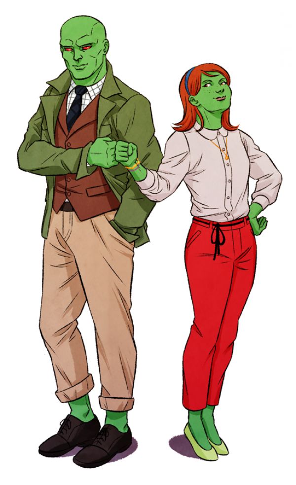 Martian Manhunter and Miss Martian