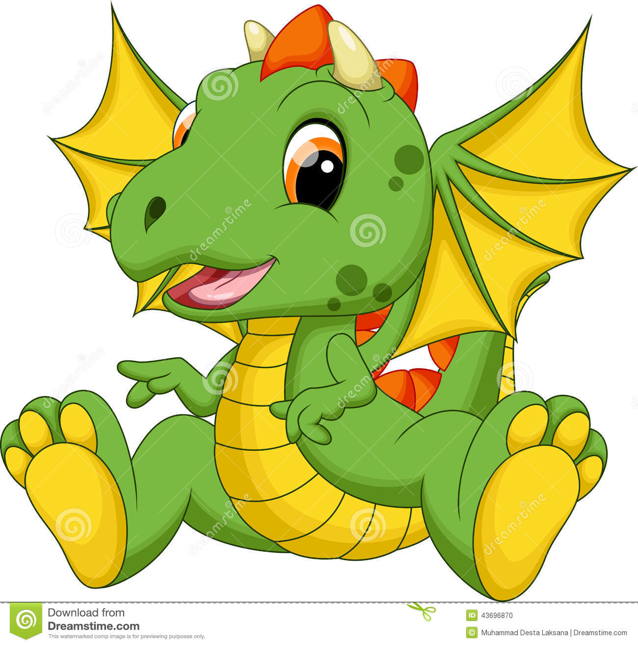 cute-baby-dragon-cartoon-white-background-43696870